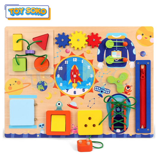 Interactive cosmic sensory board designed for toddler learning
