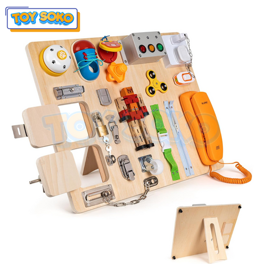 Montessori Busy Board for toddlers, promoting sensory learning and development toys