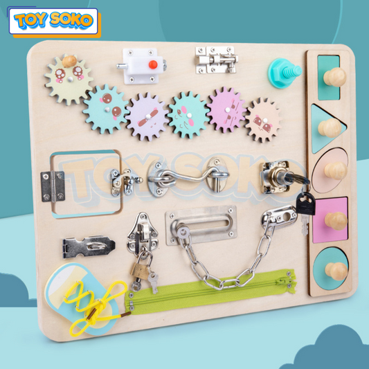 Engaging Montessori activity board designed for child development