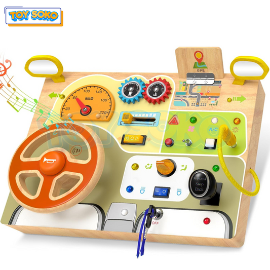 Toys for toddlers featuring an interactive steering wheel for fun learning