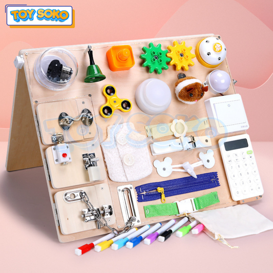 Engaging wooden activity board toys for toddlers learning