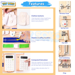 Children's busy board designed for hands-on learning experiences