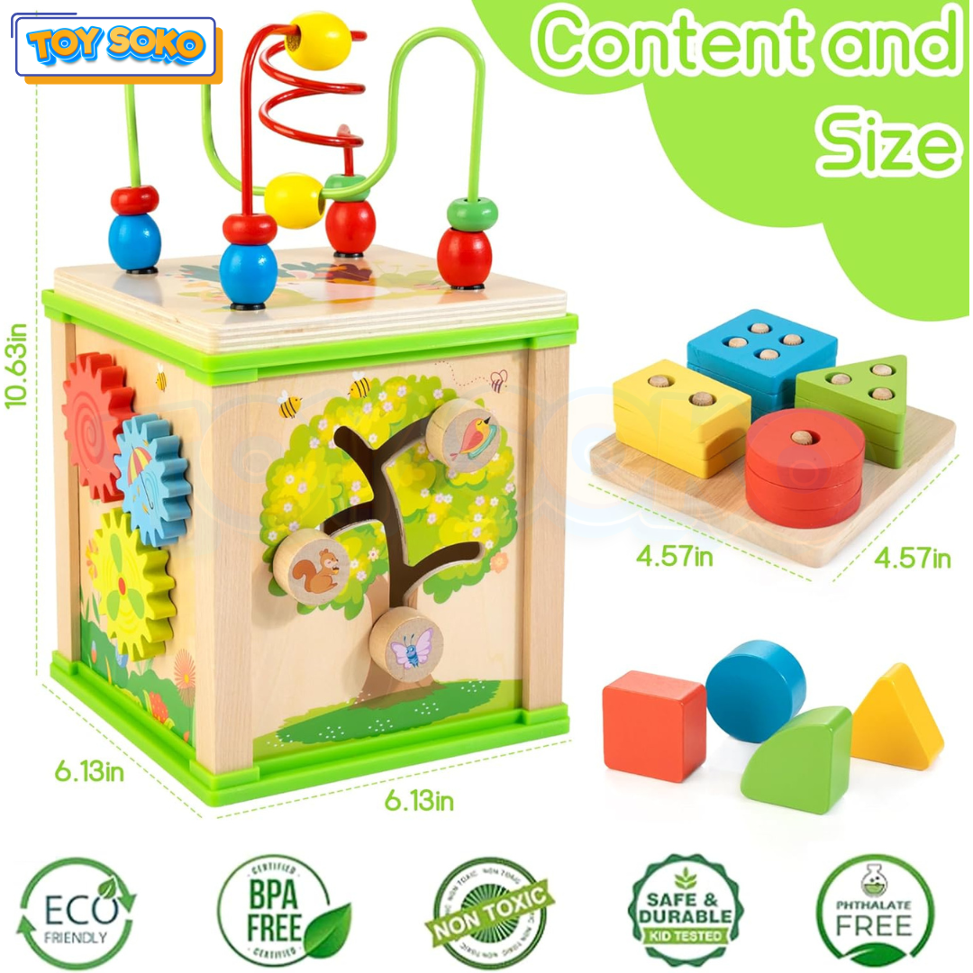 Bright and colorful activity cube for babies to enjoy playful learning
