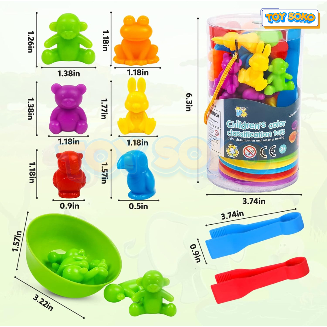 Interactive development toys with animal sorting and matching games