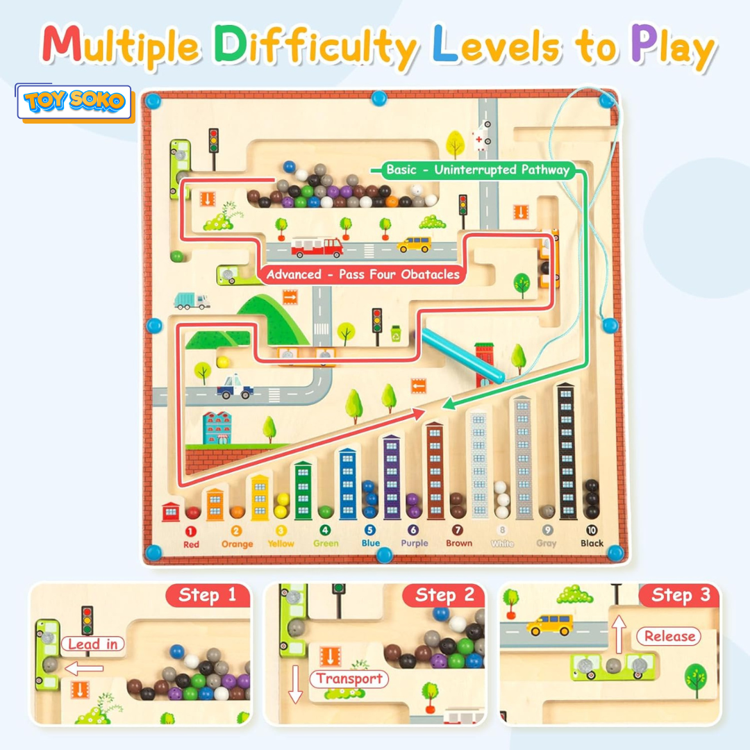 Interactive activity board for color and number recognition skills