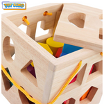 Interactive Montessori Puzzle Box, promoting early learning and shape recognition for toddlers through hands-on play