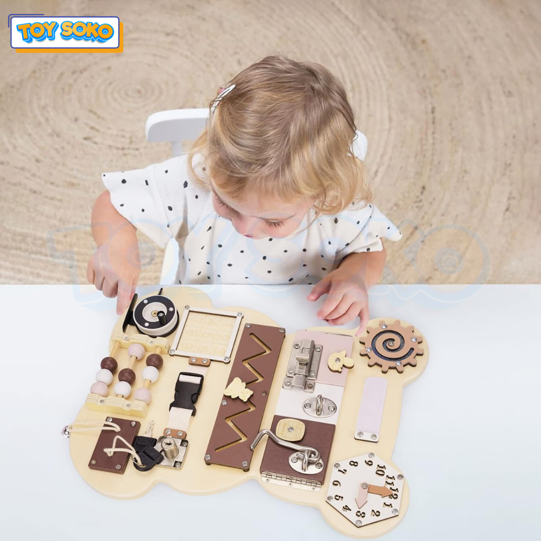 Toys for girls Boys featuring a fun and engaging bear busy board