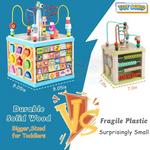 Wooden Bead Box – Engaging 5-in-1 Activity Cube for toddlers