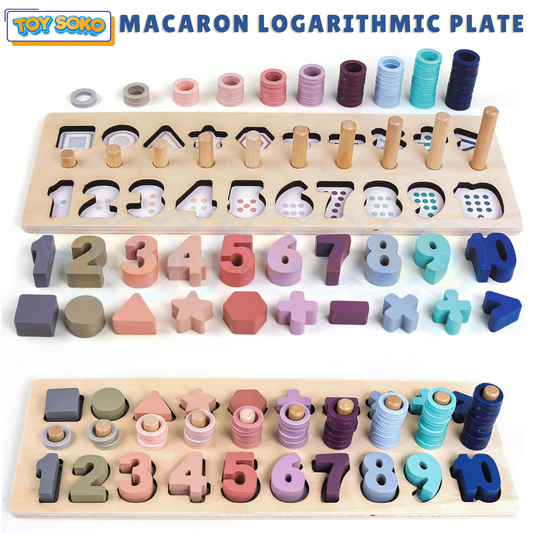Macaron Logarithmic Wooden Busy Board – Fun math toys for toddlers