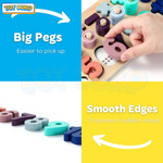 Educational macaron wooden busy board – Fun math play for toddlers