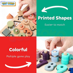Logarithmic wooden busy board – Perfect math learning toys for toddlers