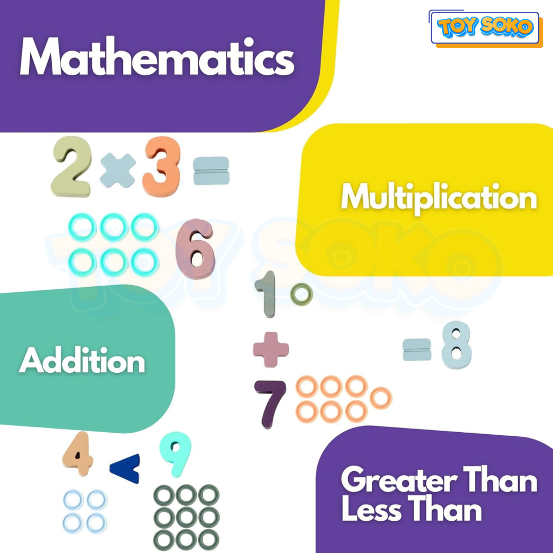 Macaron busy board – Interactive wooden math toys for toddlers