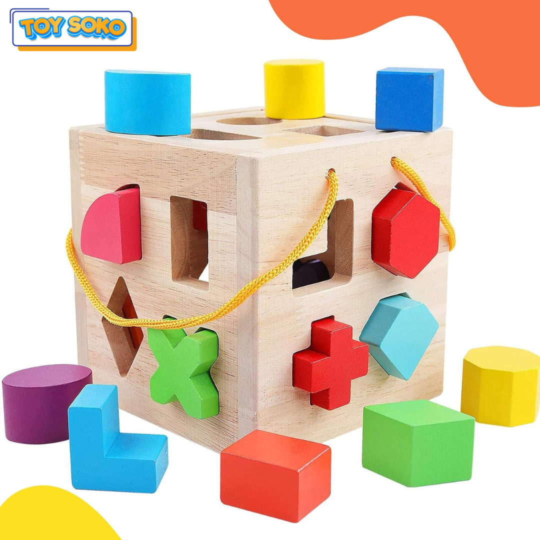 Geometric wooden blocks cube – Engaging puzzle toys for kids